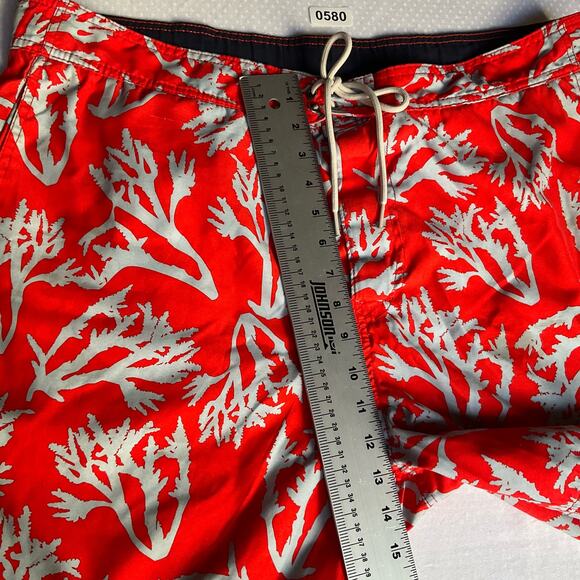 Nautica Men’s Swimming Trunk, size XL,Neon Red & Gray,Liner,Inner & Back Pockets - Picture 4 of 11